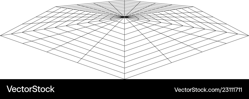 Distorted hexagon mesh 3d grid background Vector Image