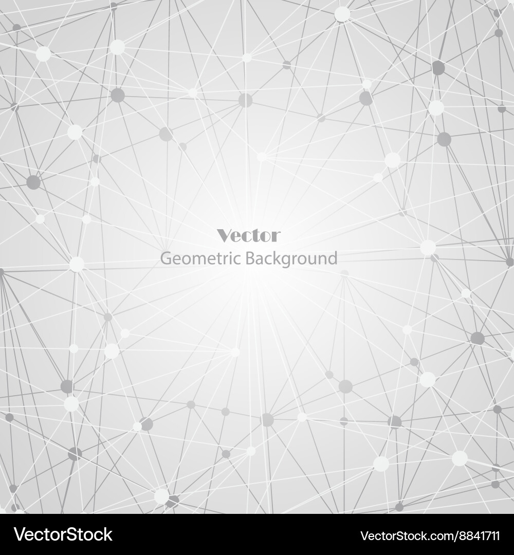 Geometric pattern with connected lines and dots vector image