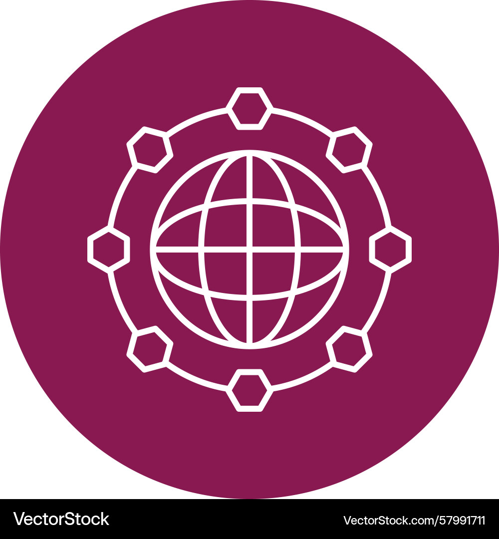 Global network line multi circle Vector Image