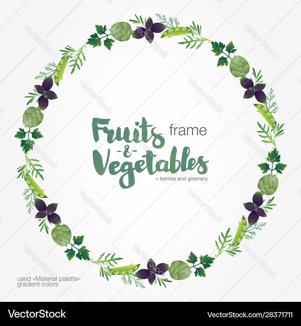 Greenery gradient frame vector image
