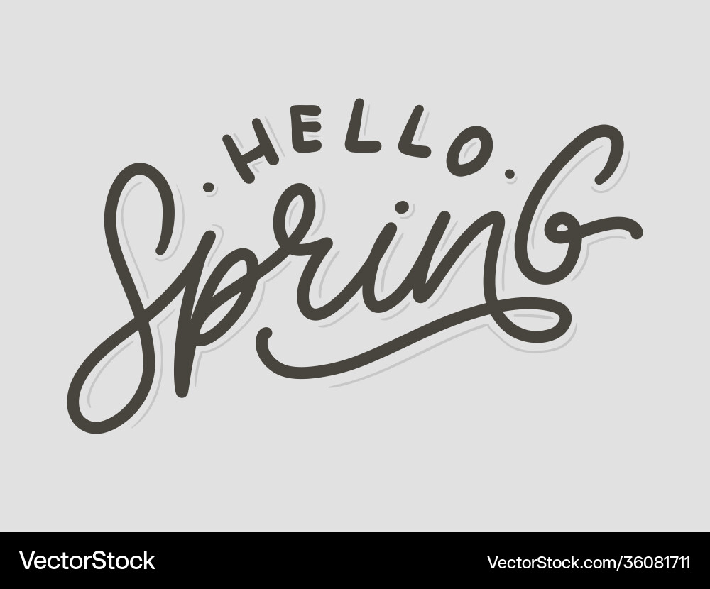Hello spring flowers text background frame Vector Image