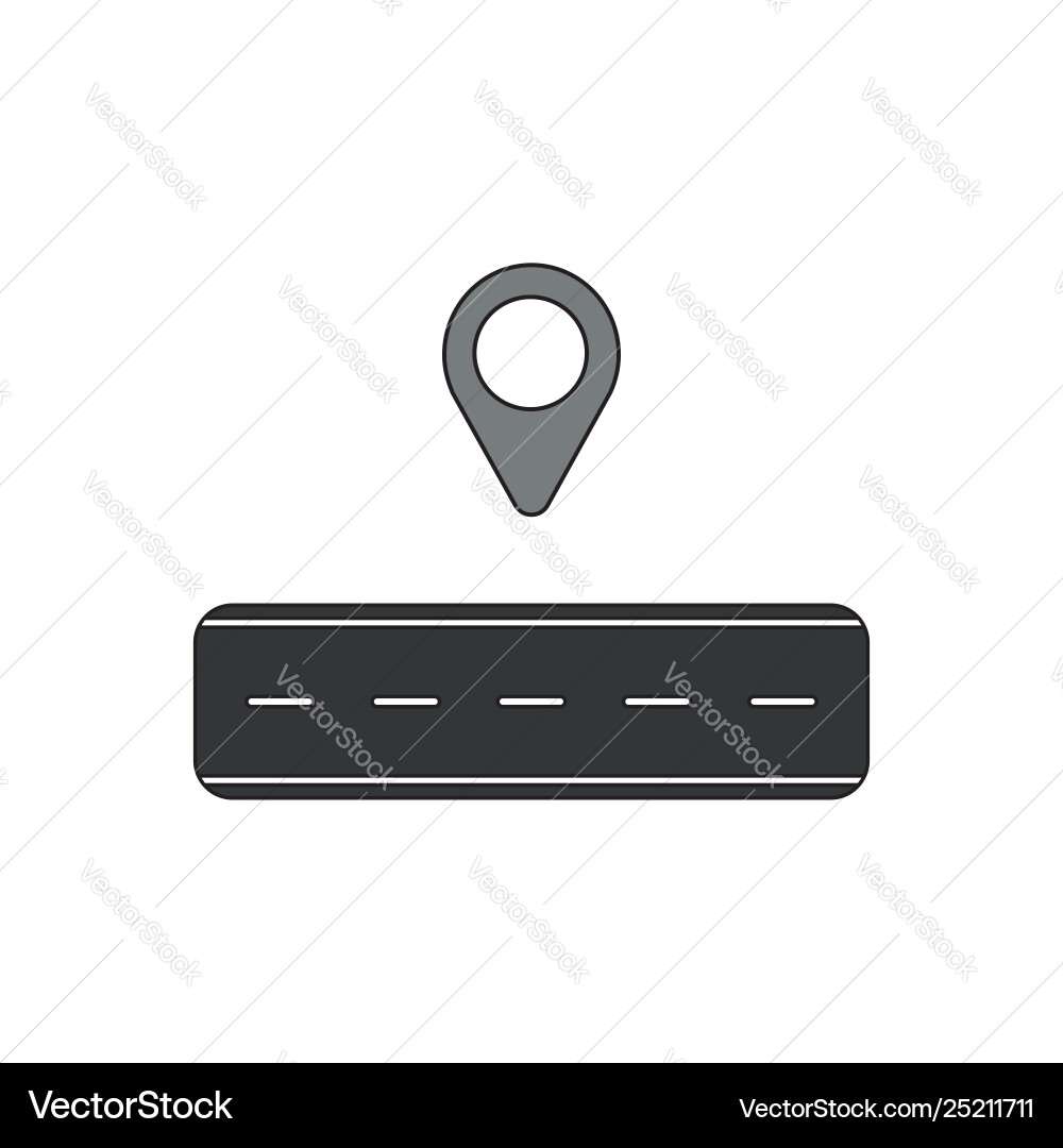 Icon concept map pointer with road vector image