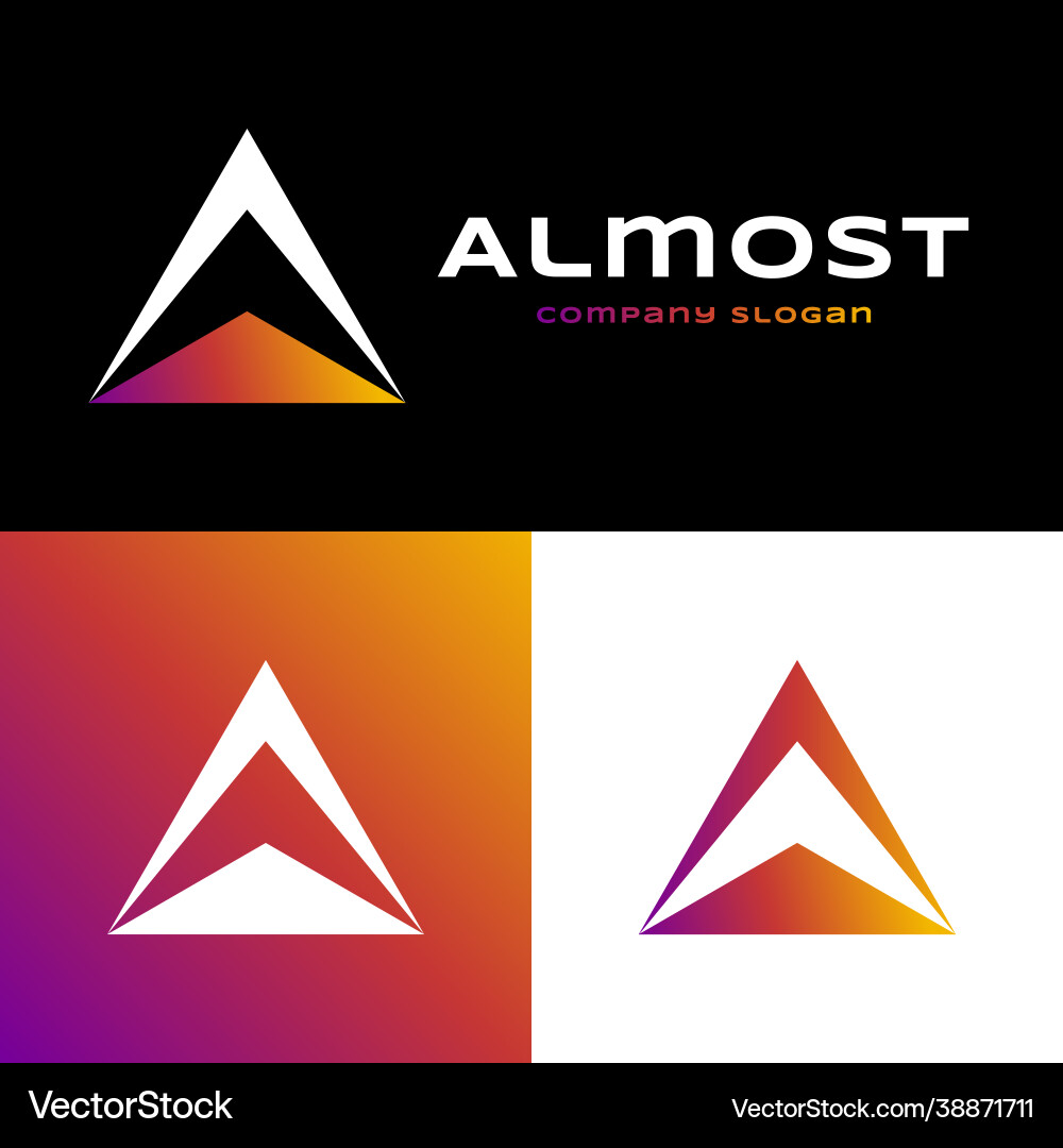 Initial a logo design triangle with arrow symbol Initial a logo design triangle with arrow symbol Vector Image