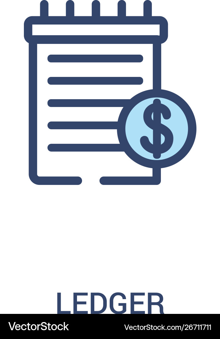 Ledger Icon - Blockchain Concept vector image