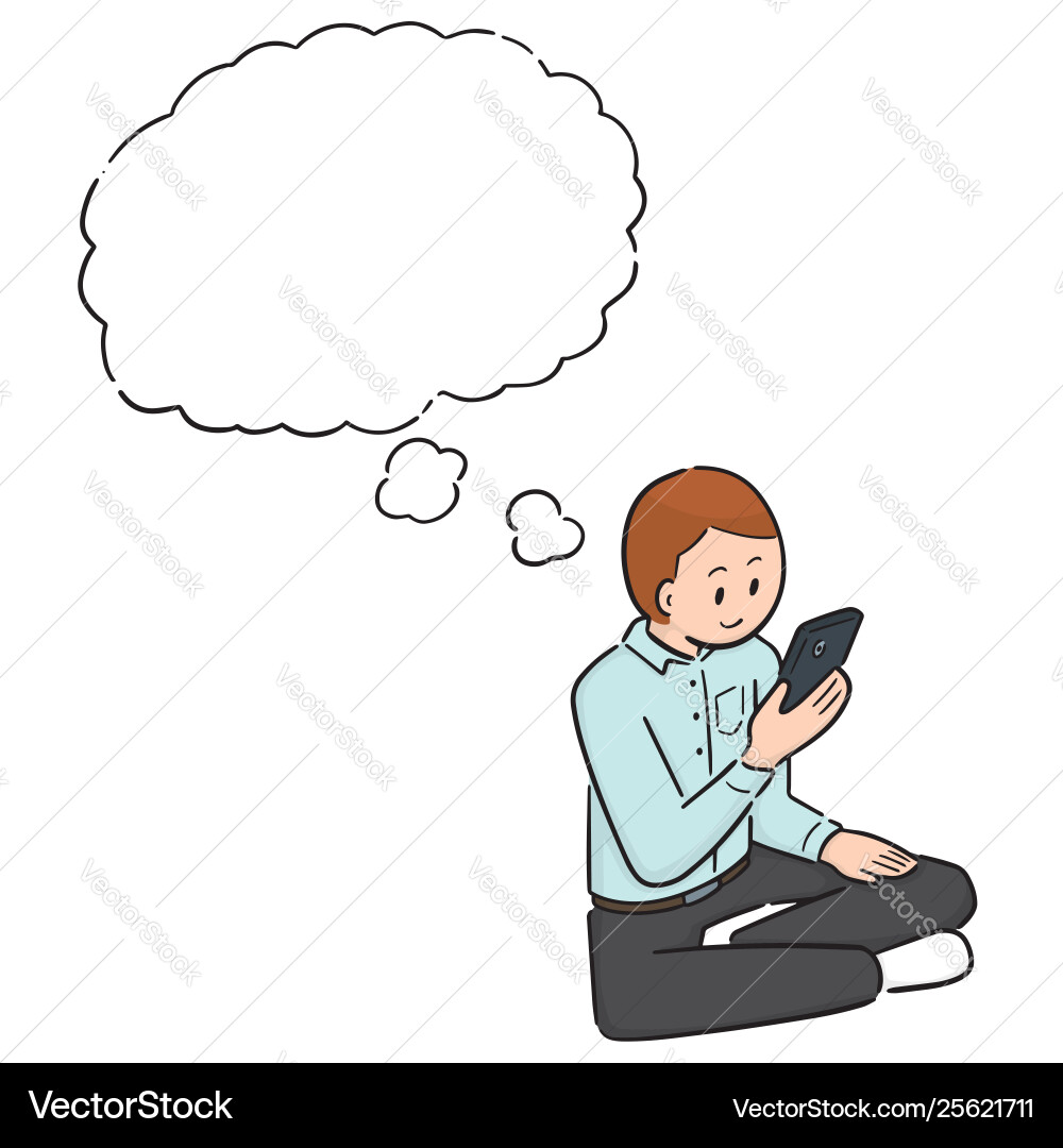 Man using smartphone Man using smartphone Vector Image