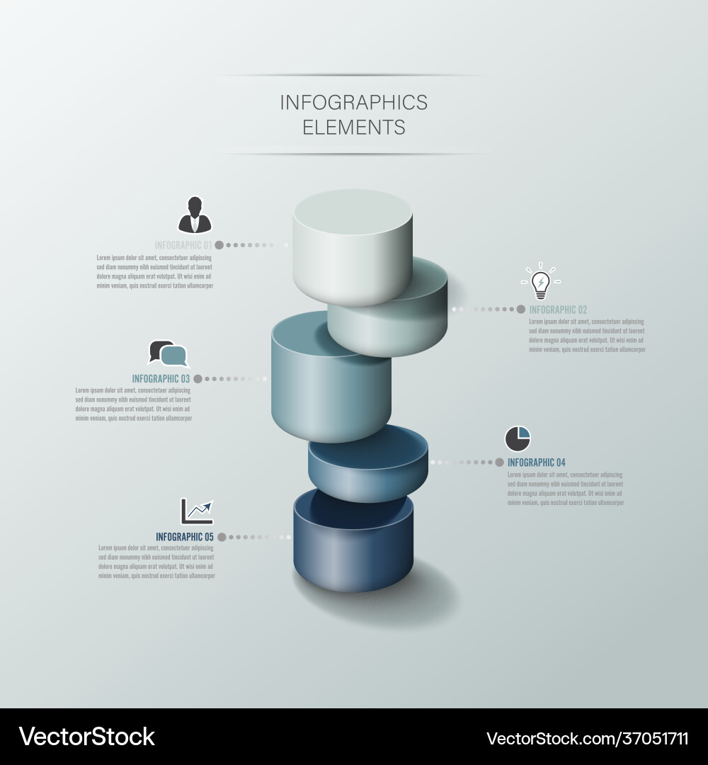 Modern business cylinder 3d style options banner Modern business cylinder 3d style options banner Vector Image