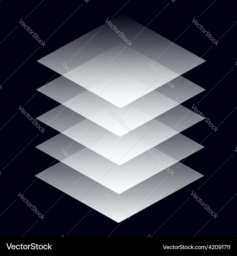 Multitier tiered layered stack block lot database Multitier tiered layered stack block lot database vector image