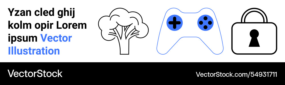 Nature tree video game controller security lock Nature tree video game controller security lock vector image