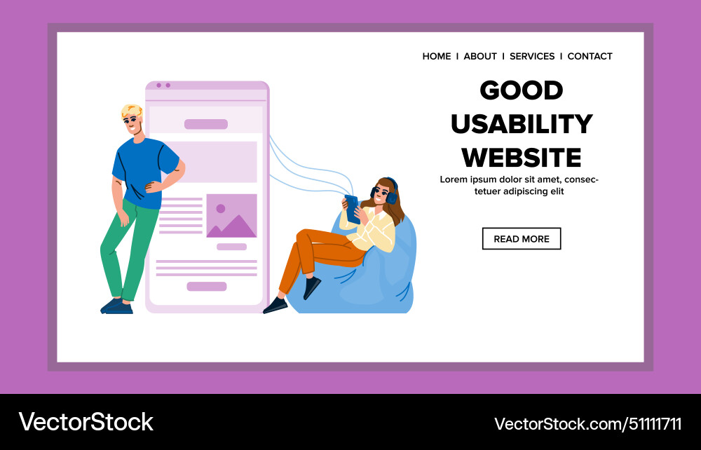 Navigation good usability website vector image