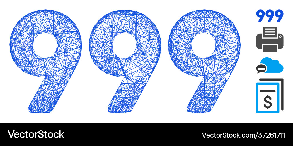 Network 999 digits text mesh Network 999 digits text mesh vector image