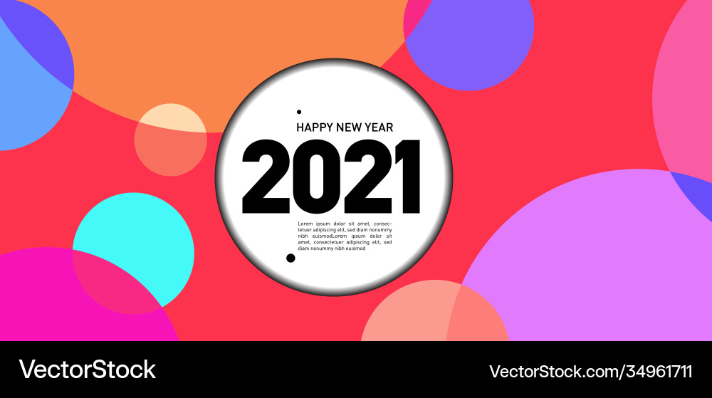 Neues Jahr 2021 bunte Kreis und Punkt geometrische Neues Jahr 2021 bunte Kreis und Punkt geometrische vektorbild