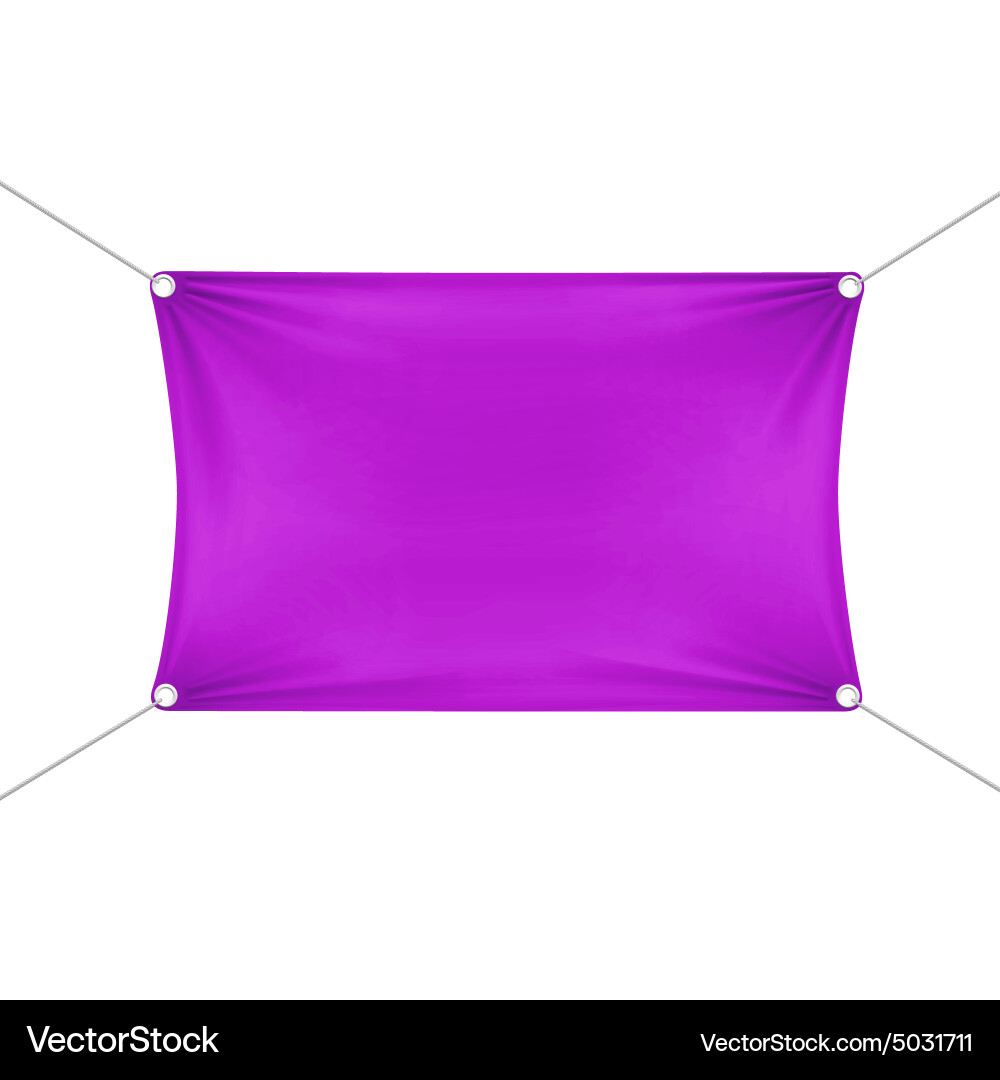 Purple blank empty horizontal rectangular banner vector image
