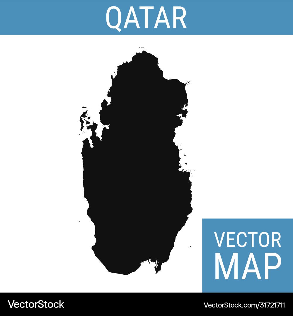 Qatar map with title Vector Image