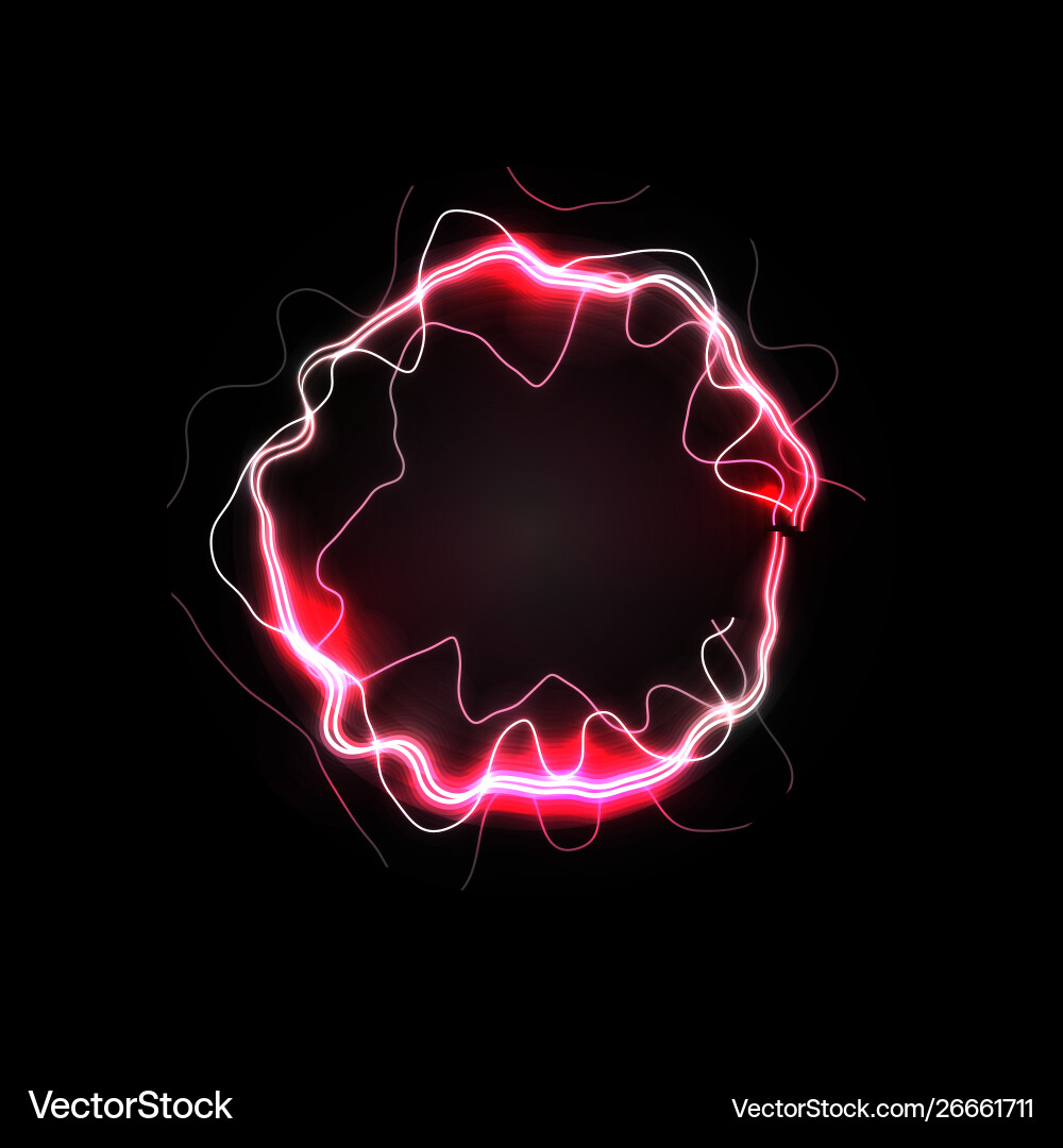Red shining lightning round frame voice signal Red shining lightning round frame voice signal vector image