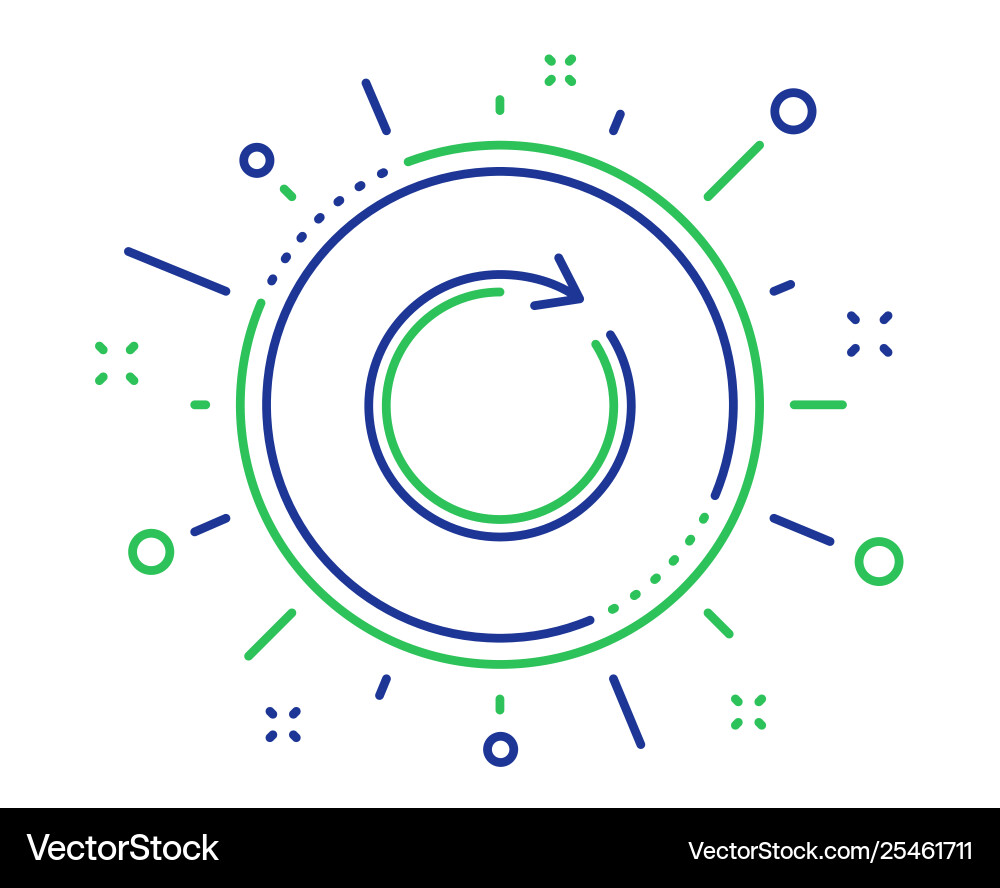 Refresh line icon rotation arrow sign vector image