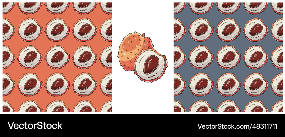 Seamless pattern color set in hand draw style can Vector Image
