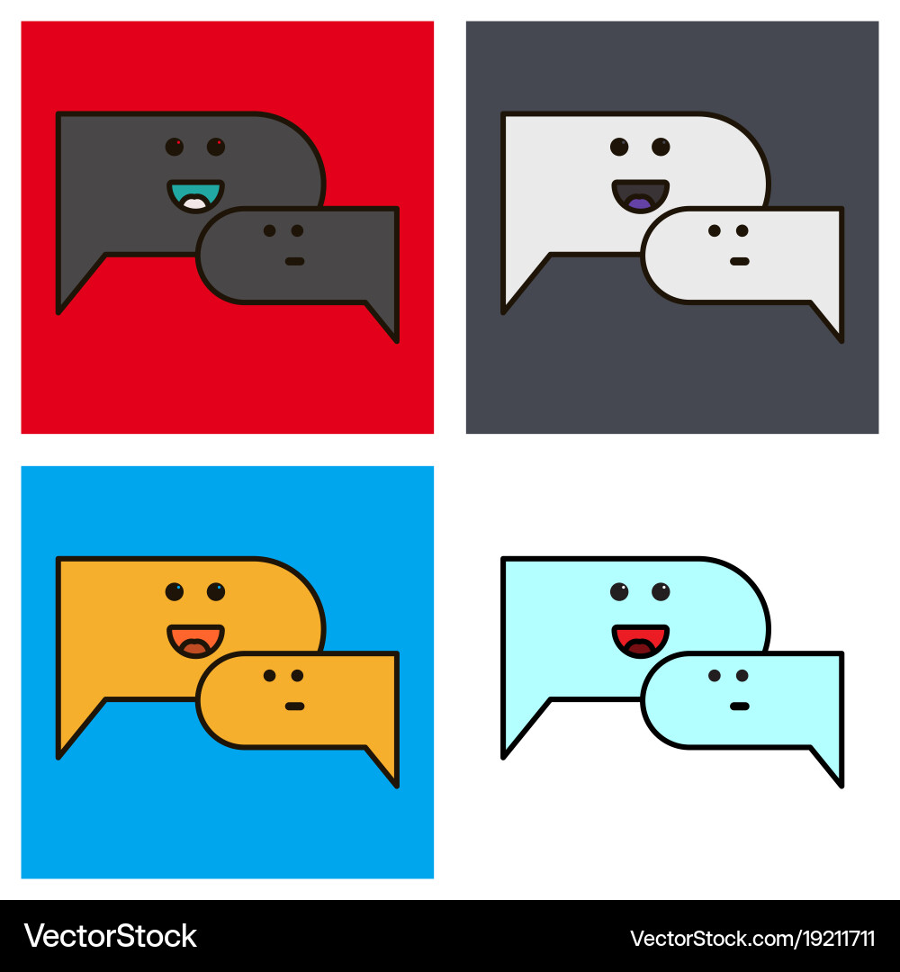 Set of flat chat icon with dialog clouds vector image