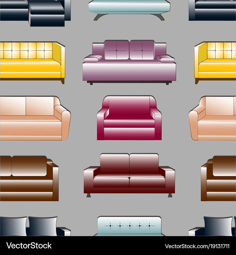 Sofa set pattern Vector Image