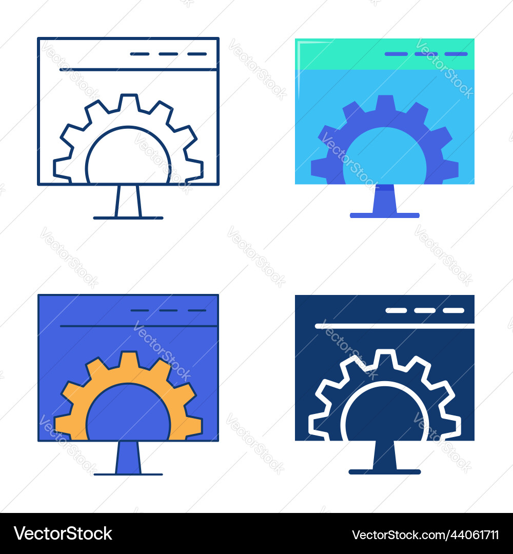 Software icon set in flat and line style Software icon set in flat and line style vector image