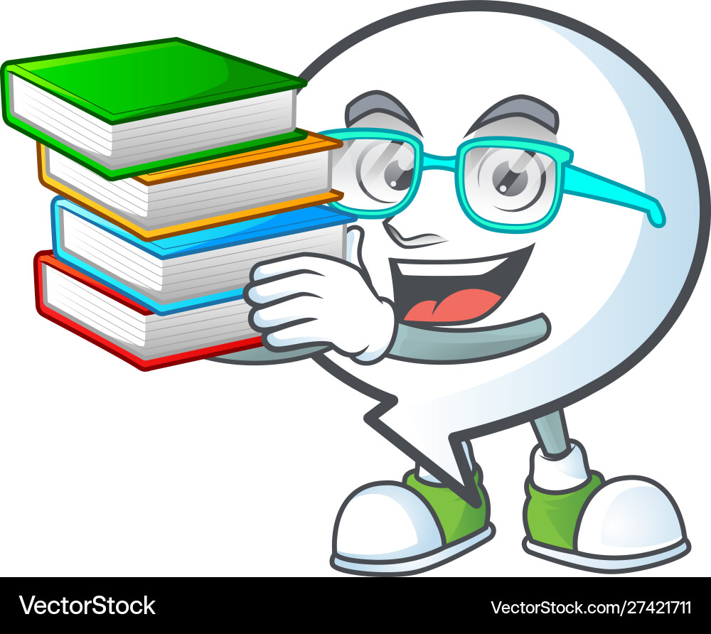 Student with book shape circle bubble for text Vector Image