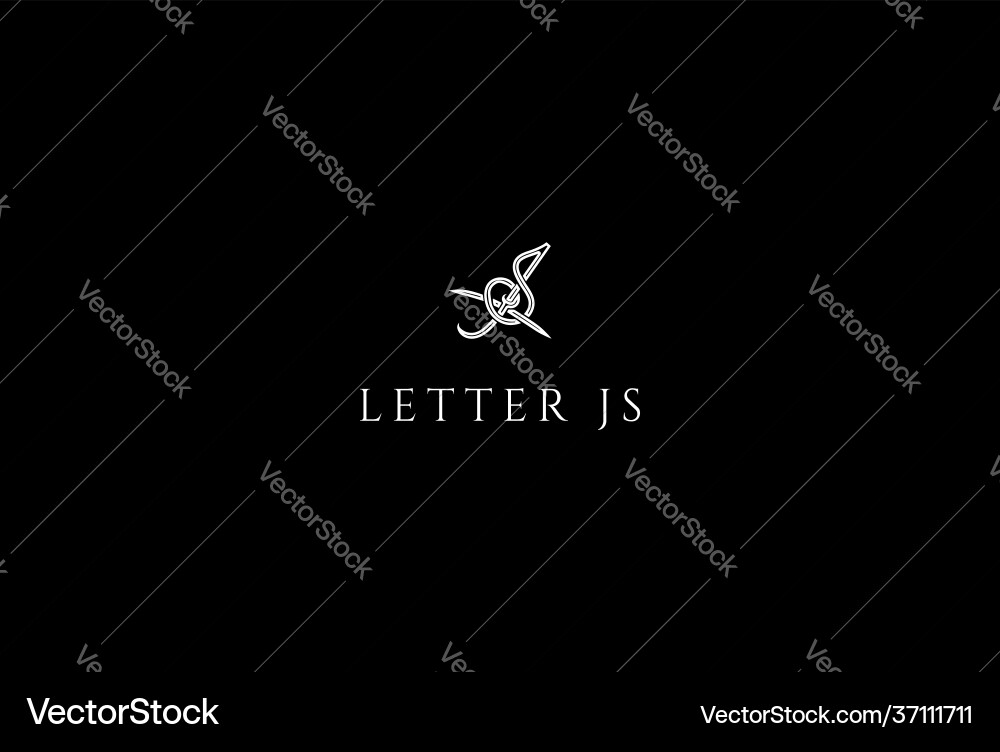 Unique simple js sj logo design Vector Image