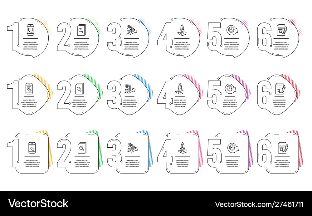 Update time search files and message icons set Update time search files and message icons set vector image