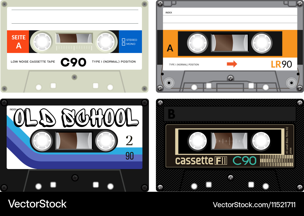 Vintage Cassette Tapes Vector Image