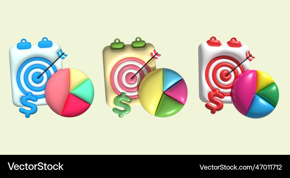 3d planning graphing charting and setting 3d planning graphing charting and setting Vector Image