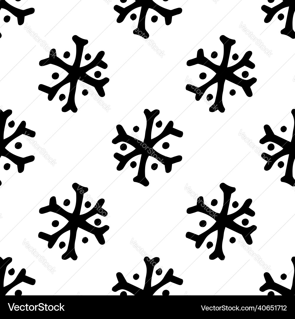A pattern of simple snowflake with dots hand A pattern of simple snowflake with dots hand Vector Image