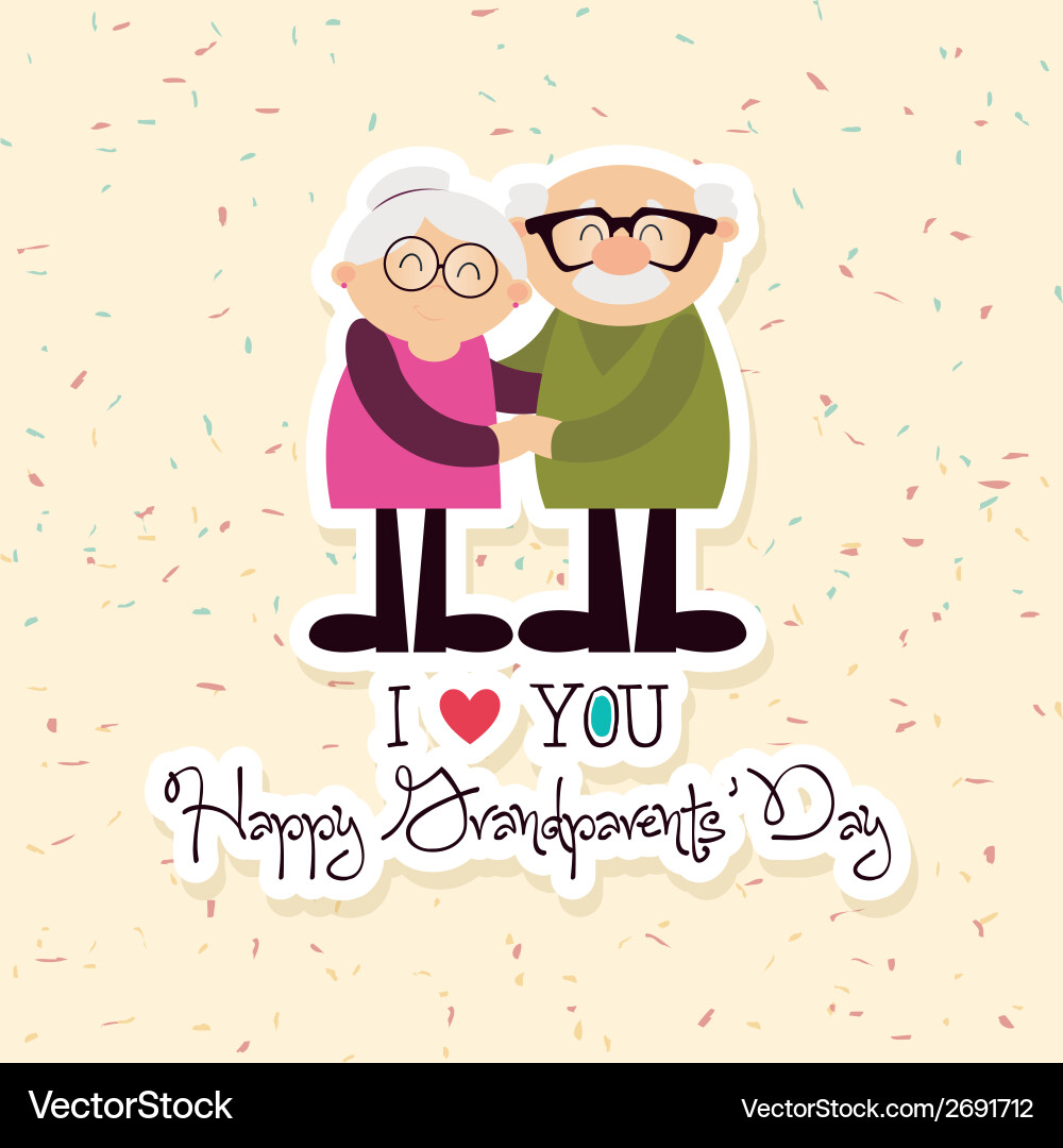 Abstract grandparents day background with special Vector Image