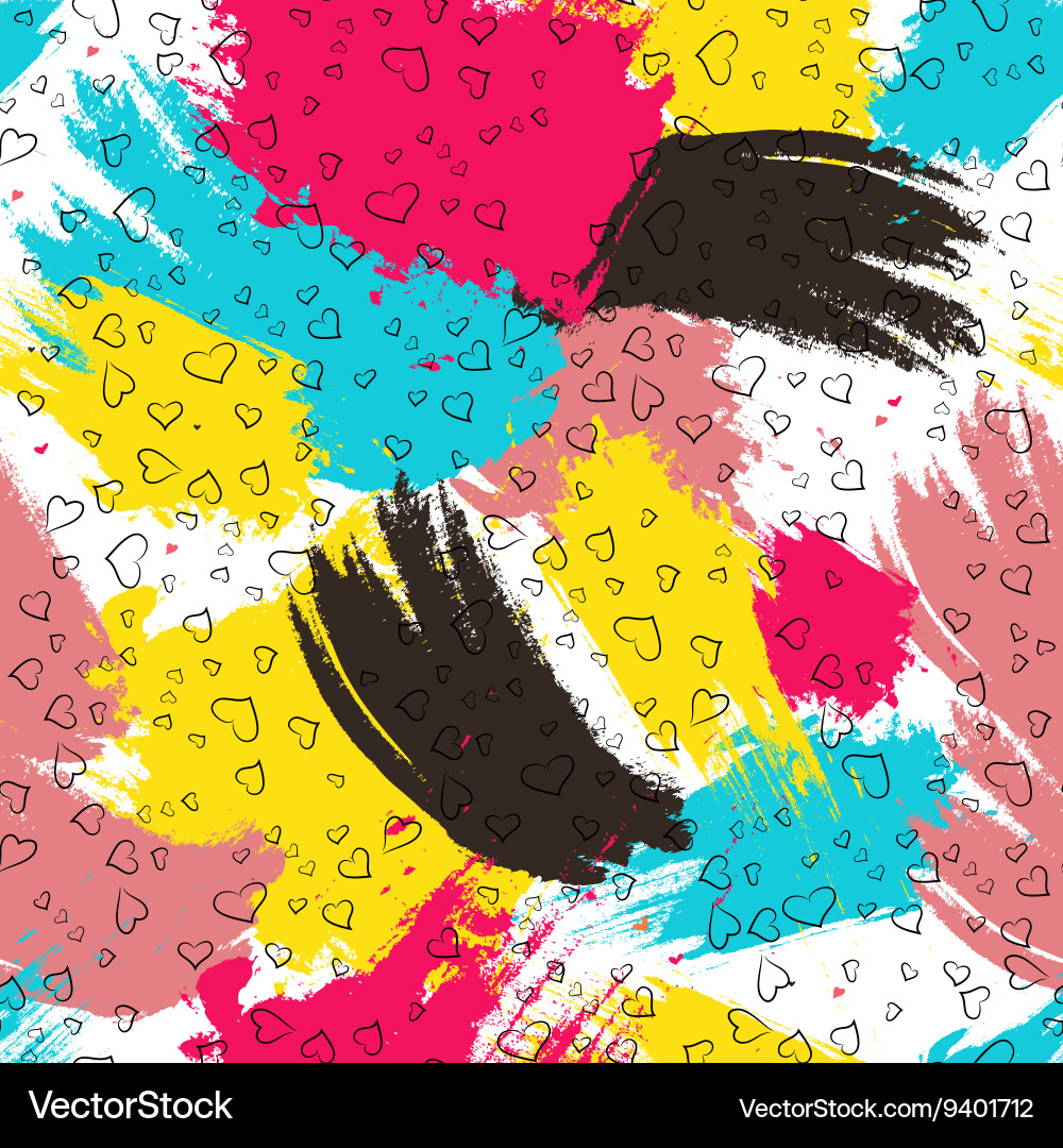 Abstract Heart Splash Pattern Vector Image