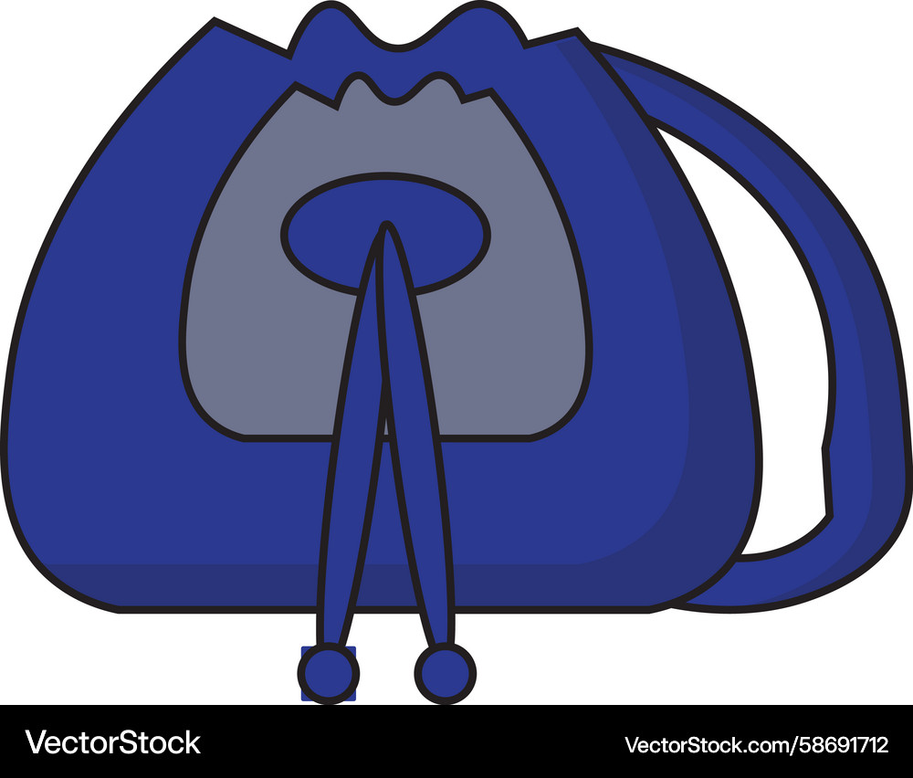 Blue drawstring bag with toggle closure Vector Image