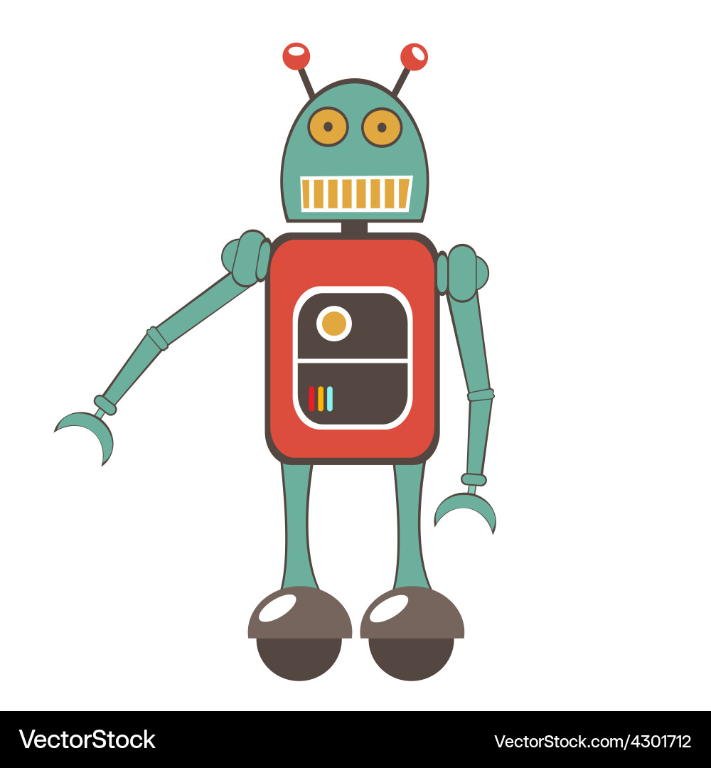 Colorful robot character vector image
