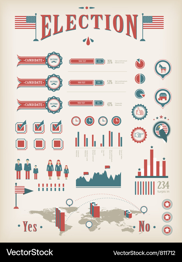 Data & Charts - Retro Style vector image