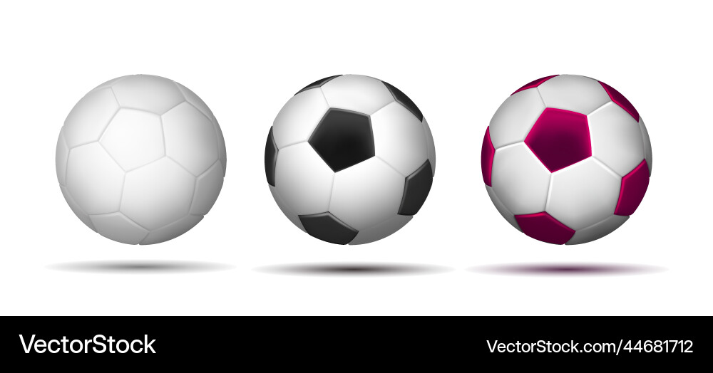 Fußball Kugeln Set lila weiß Fußball Kugeln Set lila weiß vektorbild