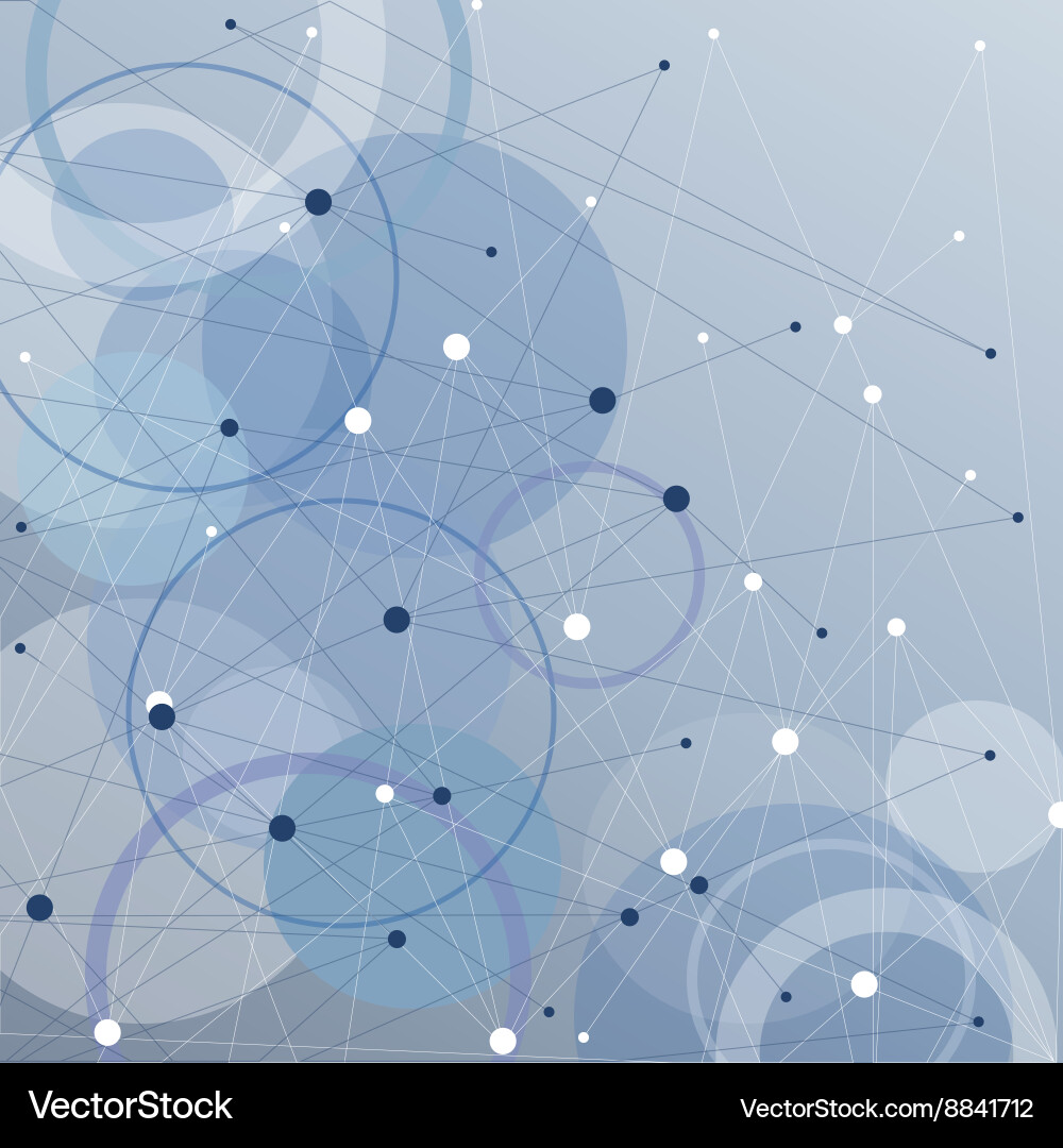 Geometric pattern with connected lines and dots Vector Image