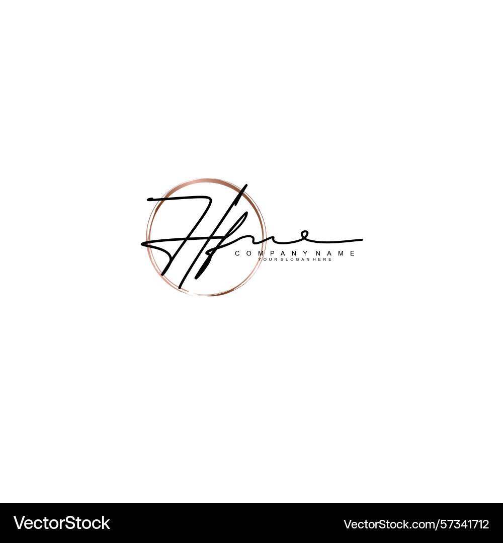 Hf minimalist signature logo design collection Vector Image