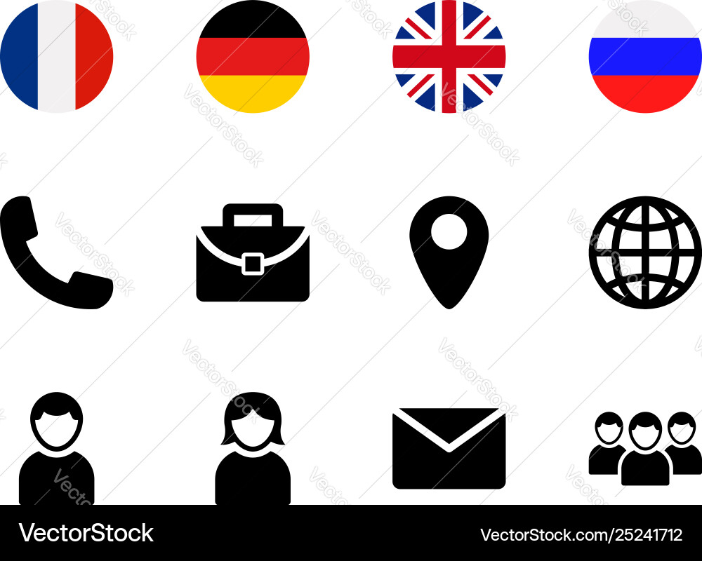 Interface for web site icons set symbols vector image
