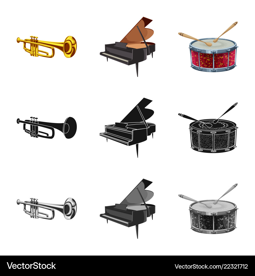 Isolated object of music and tune icon collection vector image