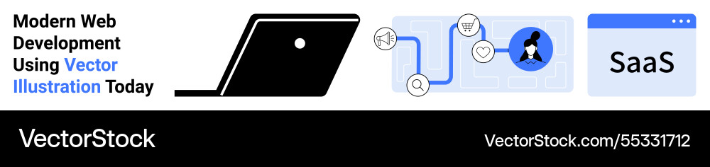 Modern web development with saas connection Vector Image