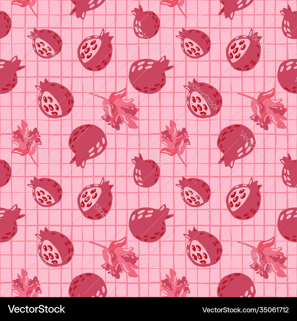 Nature seamless pattern with garnets and branches Nature seamless pattern with garnets and branches vector image