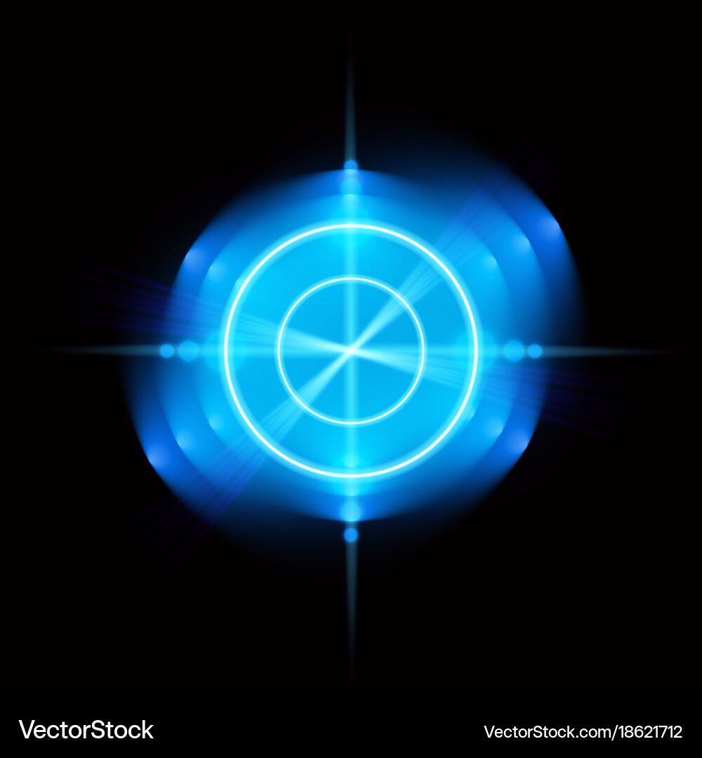 Neon target isolated game interface element vector image