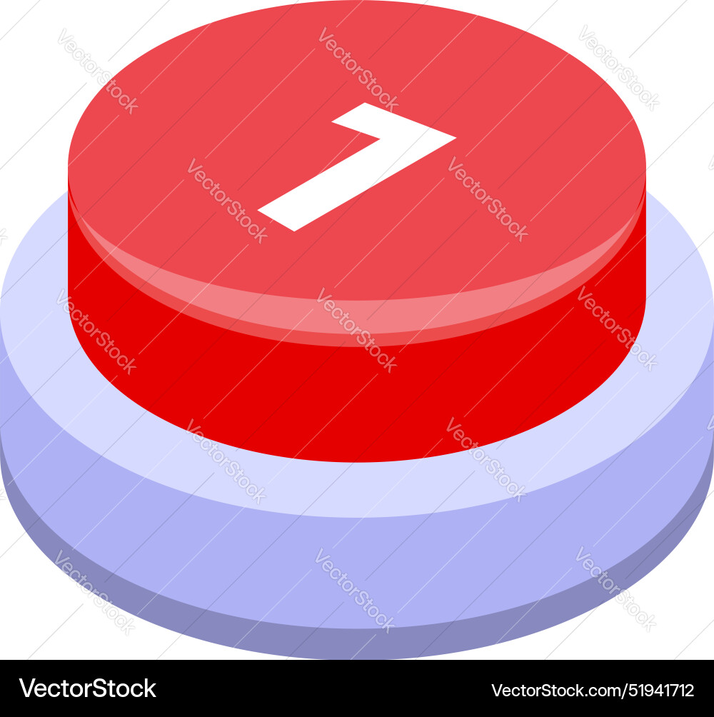 Red button showing number one ranking position Red button showing number one ranking position vector image