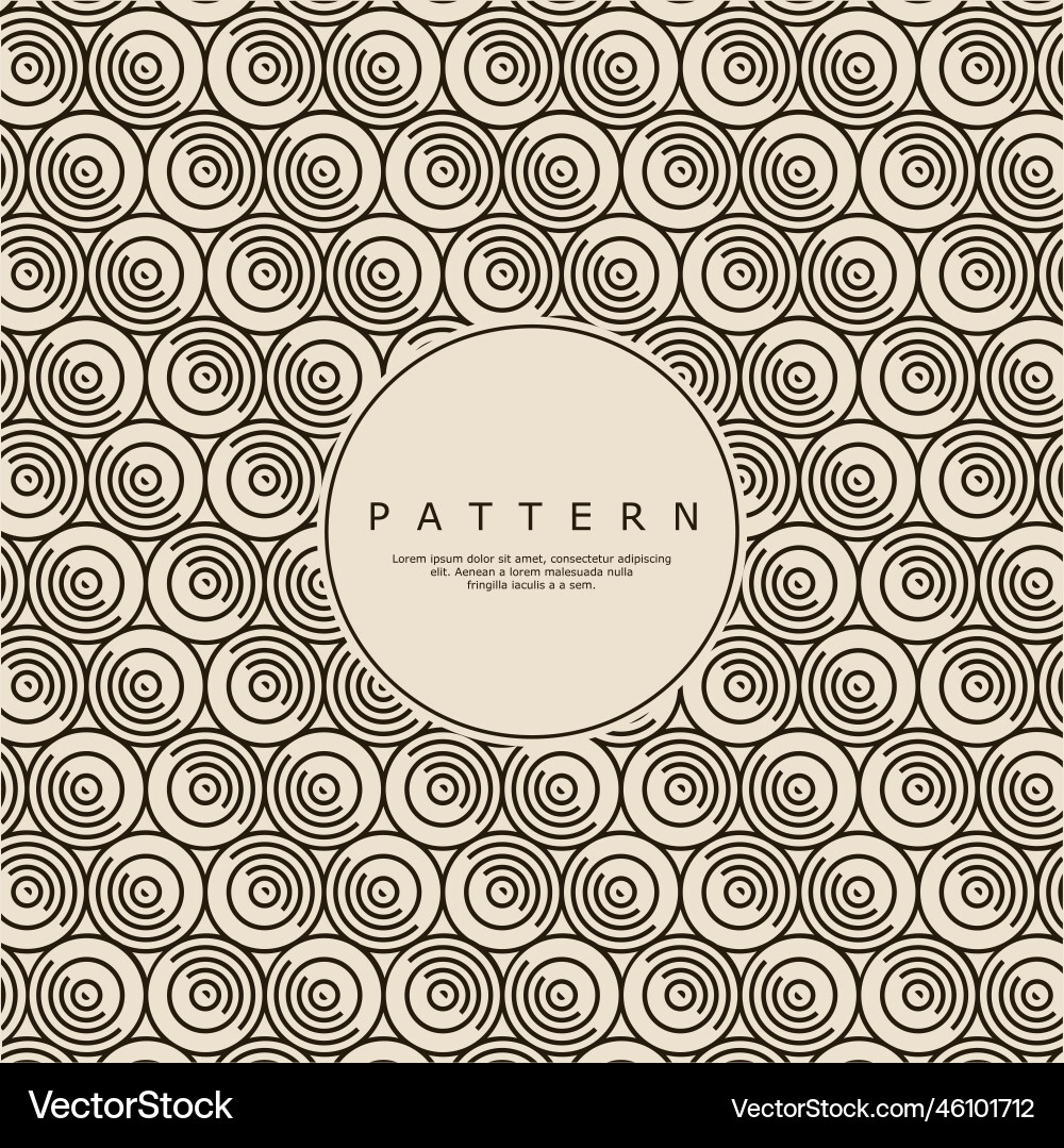 Retro zig zag circle line abstract pattern vector image
