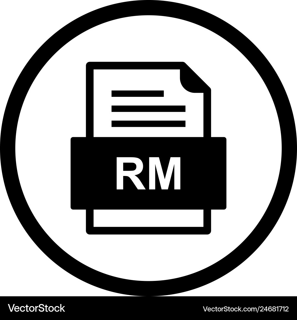 Rm file document icon vector image
