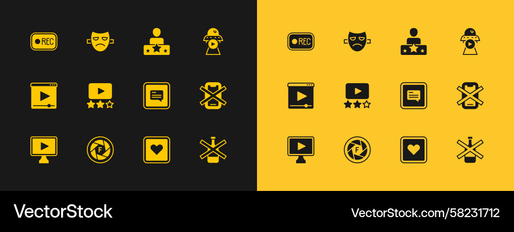Sci-Fi Camera Shutter Set Vector Image