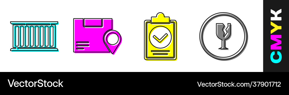Set container location with cardboard box Set container location with cardboard box vector image