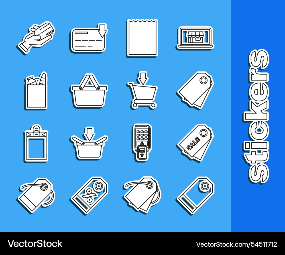 Set line blank label template price tag Vector Image