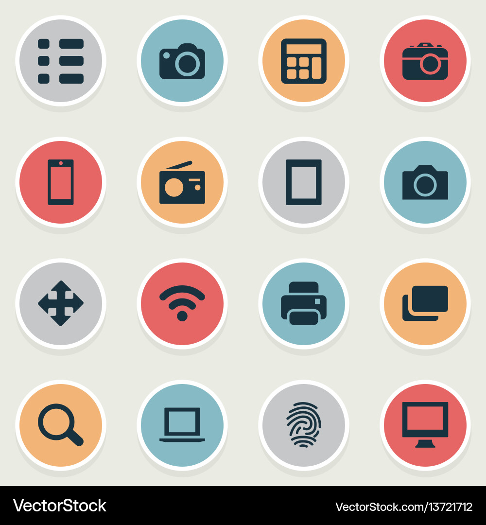 Set of simple device icons Set of simple device icons Vector Image