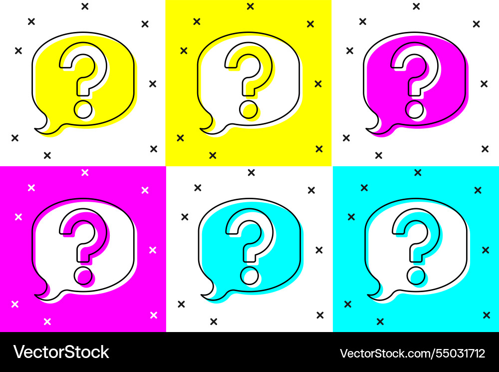 Set speech bubble chat icon isolated on color Set speech bubble chat icon isolated on color Vector Image